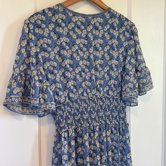🍌 Max Studio Blue Floral Dress | Size Large - Picture 9 of 10